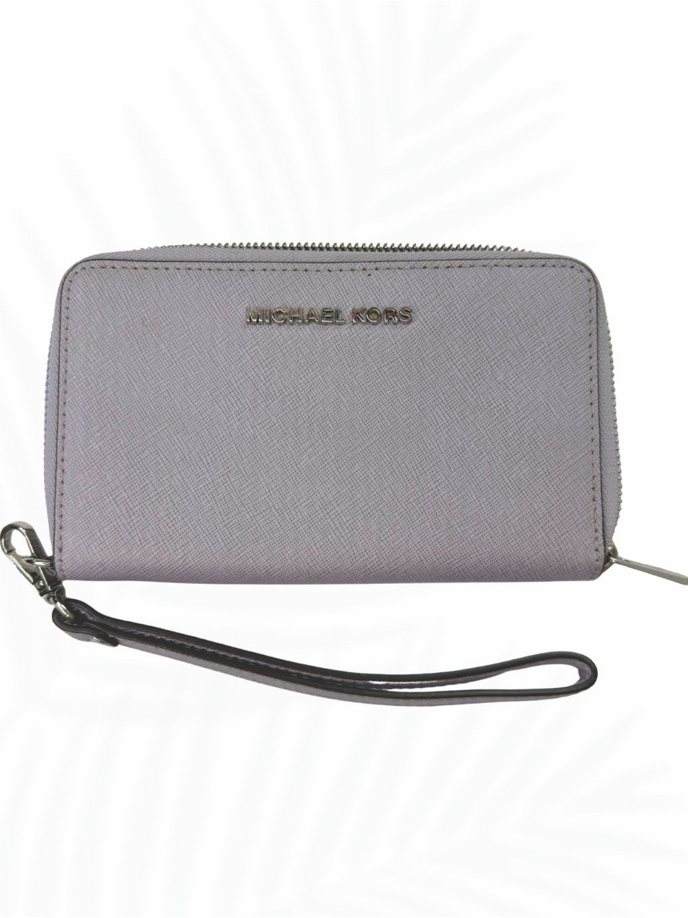Michael Kors Lavender Saffiano Zip-Around Wristlet Wallet